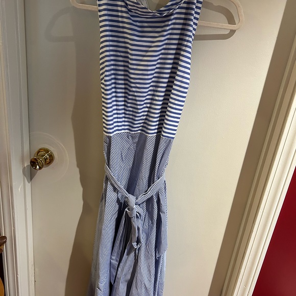 New York & Company blue and white ruffled dress - Picture 3 of 3